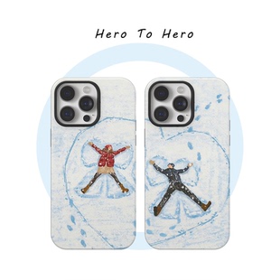 雪地情侣 适用苹果17promax手机壳磁吸iPhone16小众高级15不会撞壳14情侣可爱13华为oppo小米手机壳插画好看