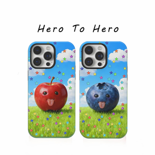 y2k千禧蓝莓水果情侣适用苹果华为小米OPPO手机壳磁吸iPhone17promax新款 16卡通15可爱14ins风13高级感手机壳