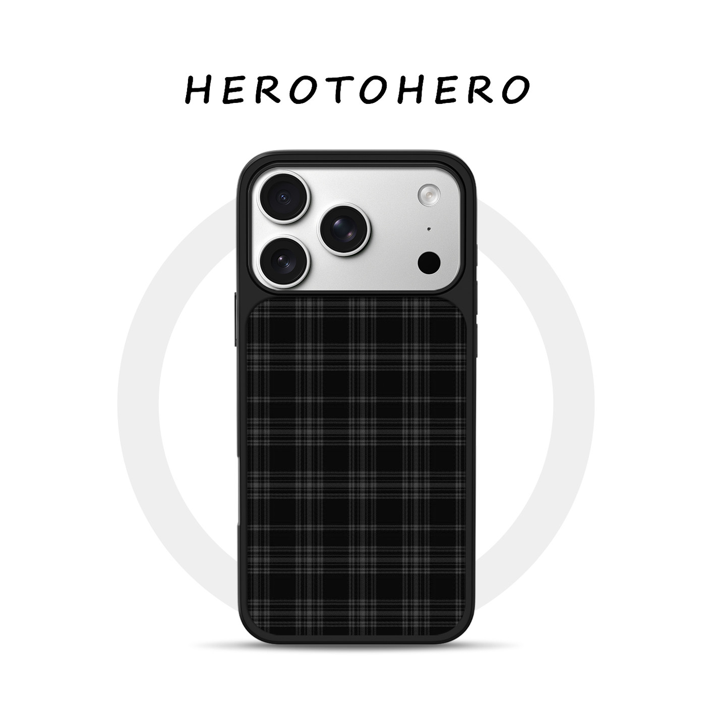 墨灰格纹 适用苹果小米手机壳18promax磁吸iPhone17新款日系16文艺复古15高级感小众14简约个性13手机壳男生图片