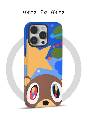 Kanye侃爷辍学熊 适用苹果17promax手机壳磁吸iPhone16说唱15小众高级感14个性13卡通华为小米oppo手机壳可爱