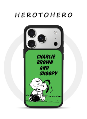 花生日记史努比 适用于苹果小米手机壳17promax磁吸iPhone16新款15小众高级14美式13创意12不撞款手机壳绿色