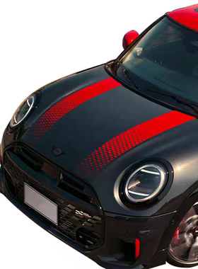 迷你MINI电动J01CooperF56车贴R56 F66 F54 F55改装机盖装饰贴纸