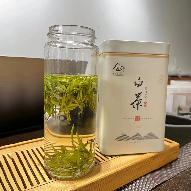 2024年新茶预售 正宗安吉高山云雾白茶明前特级罐装 珍稀绿茶鲜