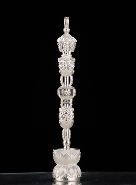 纯银秽迹金刚杵手把件家居摆件