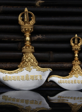 大威德金刚铖刀古玩纯银手把件