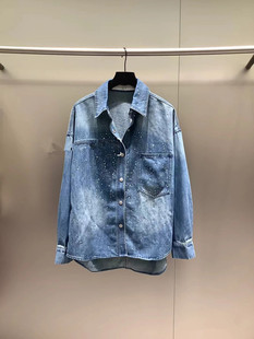 PEACH IRO2026新款牛仔衬衫外套水洗烫钻复古法式轻奢百搭