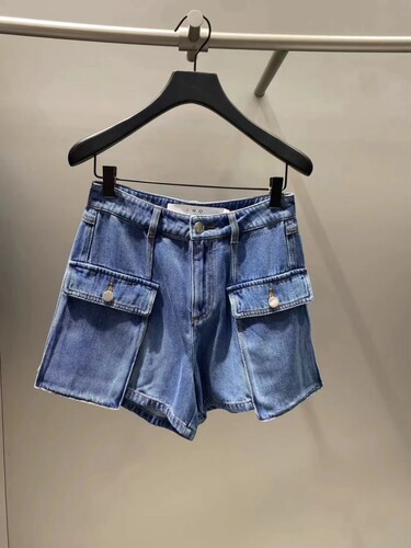 牛仔短裤双口袋工装水洗IRO女