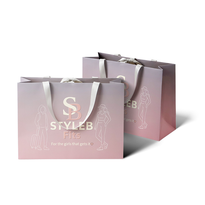 手提袋纸袋定制礼品袋压花环保层压工艺纸袋，用于香水和珠包装袋