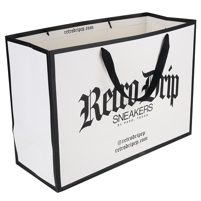 手提袋纸袋定制小型回收购物可重复使用运输豪华食品零售礼品业务