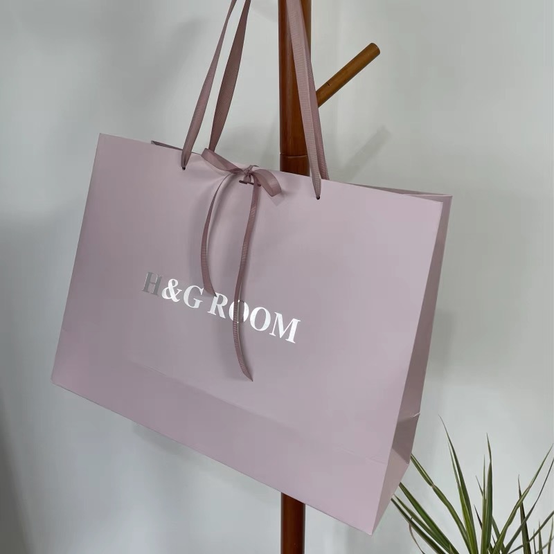 手提袋纸袋定制奢侈品牌包装白色纸袋带手柄服装礼品购物LOGO展示
