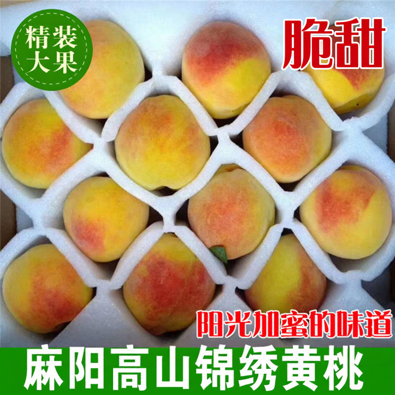 湖南怀化麻阳高山锦绣黄桃5斤包邮新鲜水果蜜桃现摘超甜红心桃子