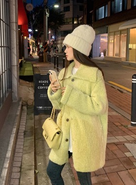 Grunge Style 绒感羊毛纱 德國进口机3.5倍工时针织长/短外套