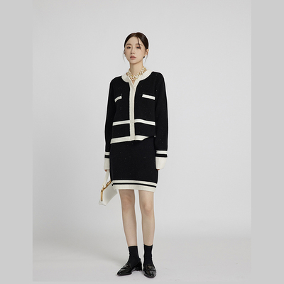 经典香风套装 美丽诺100羊毛 重工重磅的奢华质感 显瘦高雅