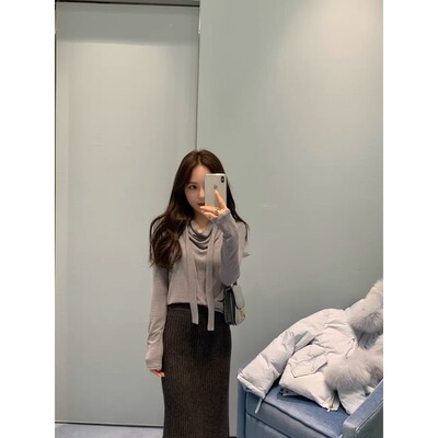 飘带羊毛T 刚需的漂亮内搭 进口抗.菌精纺羊毛 荡领针织打底