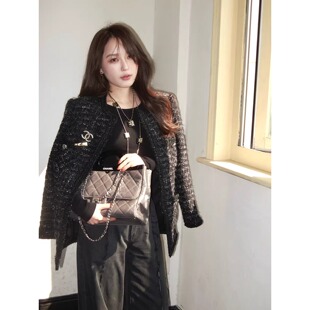 千金显瘦外套 意大利定制银葱细闪羊毛粗花呢 原创 银河香颂