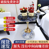轻奢客厅沙发边几边柜艺术感边几意式 床头小茶几家用圆形移动茶几