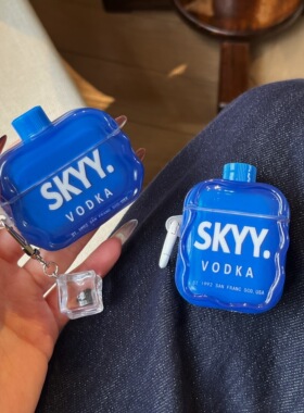 ins创意立体瓶盖深蓝色伏特加airpodspro3保护套airpod4适用苹果pro2耳机壳二代无线蓝牙第三代3代4四代5五代