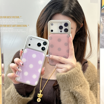 适用苹果17promax手机壳新款电镀银滴胶波点iphone17pro保护壳镜头保护16pro大视窗15全包防摔14男女air外壳