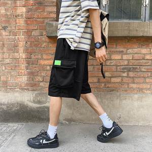   夏季男士宽松工装短裤男潮牌休闲嘻哈运动五分裤图片