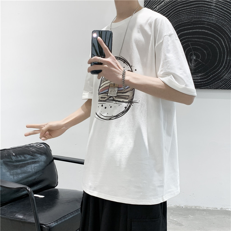 T104短句夏季男士创意印花圆领短袖t恤宽松休闲半袖体恤,男装T恤,电商B369（原A024）