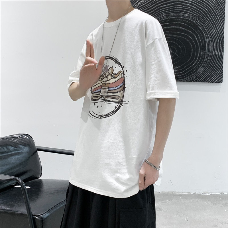 T104短句夏季男士创意印花圆领短袖t恤宽松休闲半袖体恤,男装T恤,电商B369（原A024）