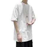 T100短句夏季男士新款短袖T恤宽松圆领半袖上衣，男装T恤，电商B369（原A024）