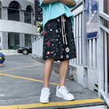 夏季新款印花海边度假沙滩裤男宽松休闲运动冰丝短裤，男装休闲裤，电商B369（原A024）