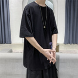 T107短句夏季新款潮流印花短袖男宽松帅气半袖打底衫，男装T恤，电商B369（原A024）