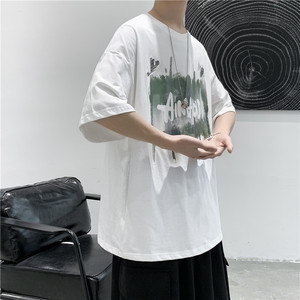 T105   短句 夏季新款潮流百搭半袖短袖男宽松休闲T恤图片