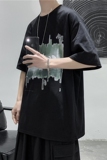 T105短句夏季新款字母印花短袖T恤男宽松潮流纯棉体恤，男装T恤，电商B369（原A024）