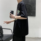 T112短句夏季男士宽松潮流半袖T恤青春流行印花圆领短袖，男装T恤，电商B369（原A024）