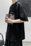 T104短句2021夏季新款印花短袖T恤男宽松潮流纯棉打底衫，男装T恤，电商B369（原A024）