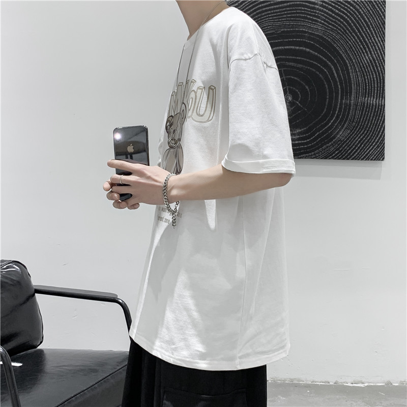 T110短句夏季新款印花短袖男士宽松圆领半袖T恤,男装T恤,电商B369（原A024）