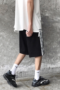 K712-P40  夏季夜光条运动裤男潮牌港风大码蝴蝶五分短裤图片
