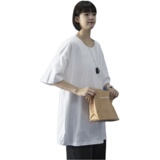 T100-P15夏季纯色短袖T恤男女宽松纯棉打底内搭半袖上衣白色，男装T恤，电商B369（原A024）