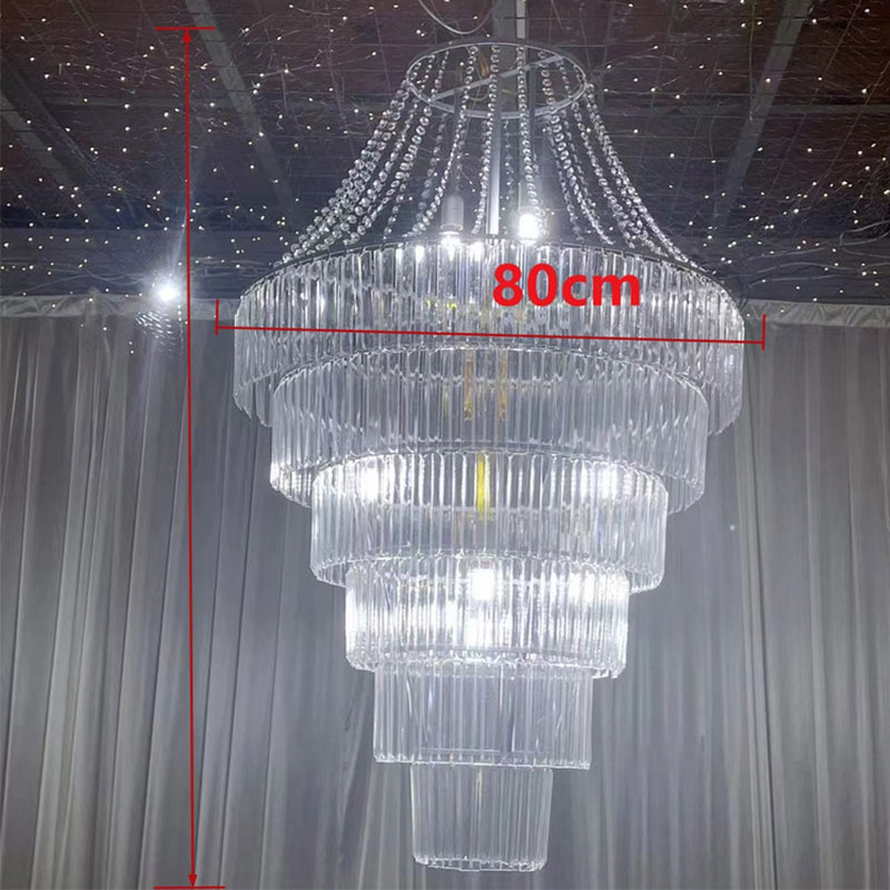 创意婚礼亚克力吊顶酒店婚礼堂布置装饰欧式婚庆路引冰条水晶吊灯