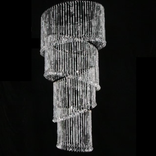 新款婚庆道具亚克力钻石珠帘一拉成形免安装吊件婚礼现场舞台布置