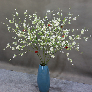 婚庆仿真柳叶绿植银柳枝雪柳假花清新嫩芽家居摆设客厅装饰插花艺