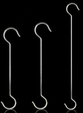 买2送1加粗不锈钢S钩S型挂钩厨房S弯形服装加长S勾子长杆长柄钩子