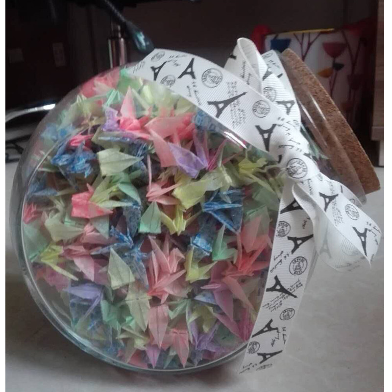 纪念日玻璃瓶生日礼物千纸鹤成品