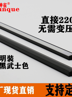 led硬灯条220v 黑色免驱动明装暗藏橱柜酒柜展柜贴片线条灯