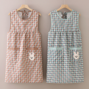 韩版时尚马甲透气防污厨房家用耐磨洋气围裙做饭上班新款工作服