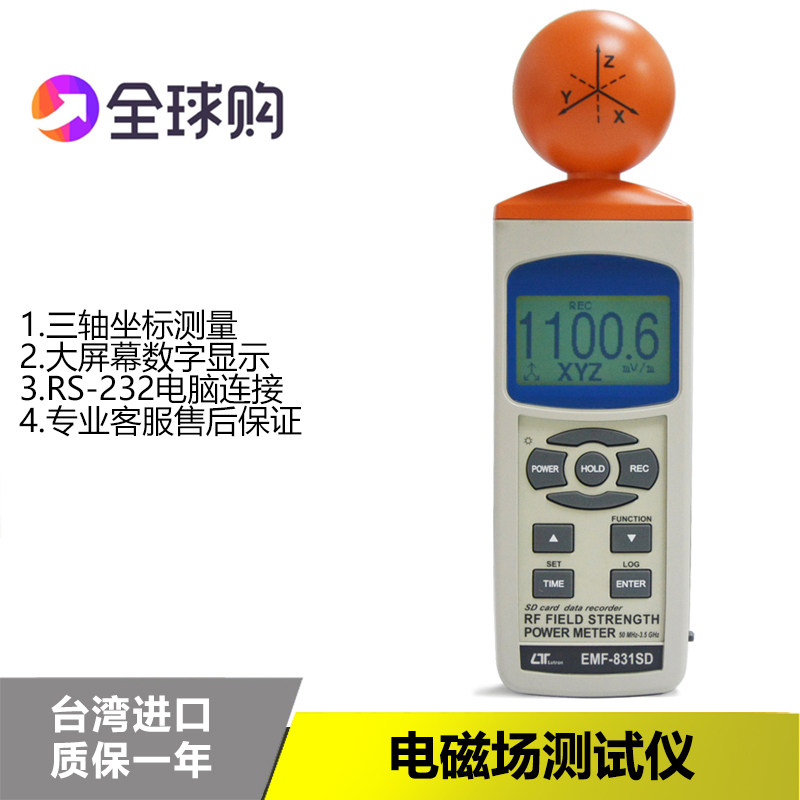 进口EMF831SD高精度高频电场强度计磁场检测试仪场强仪监测记录仪