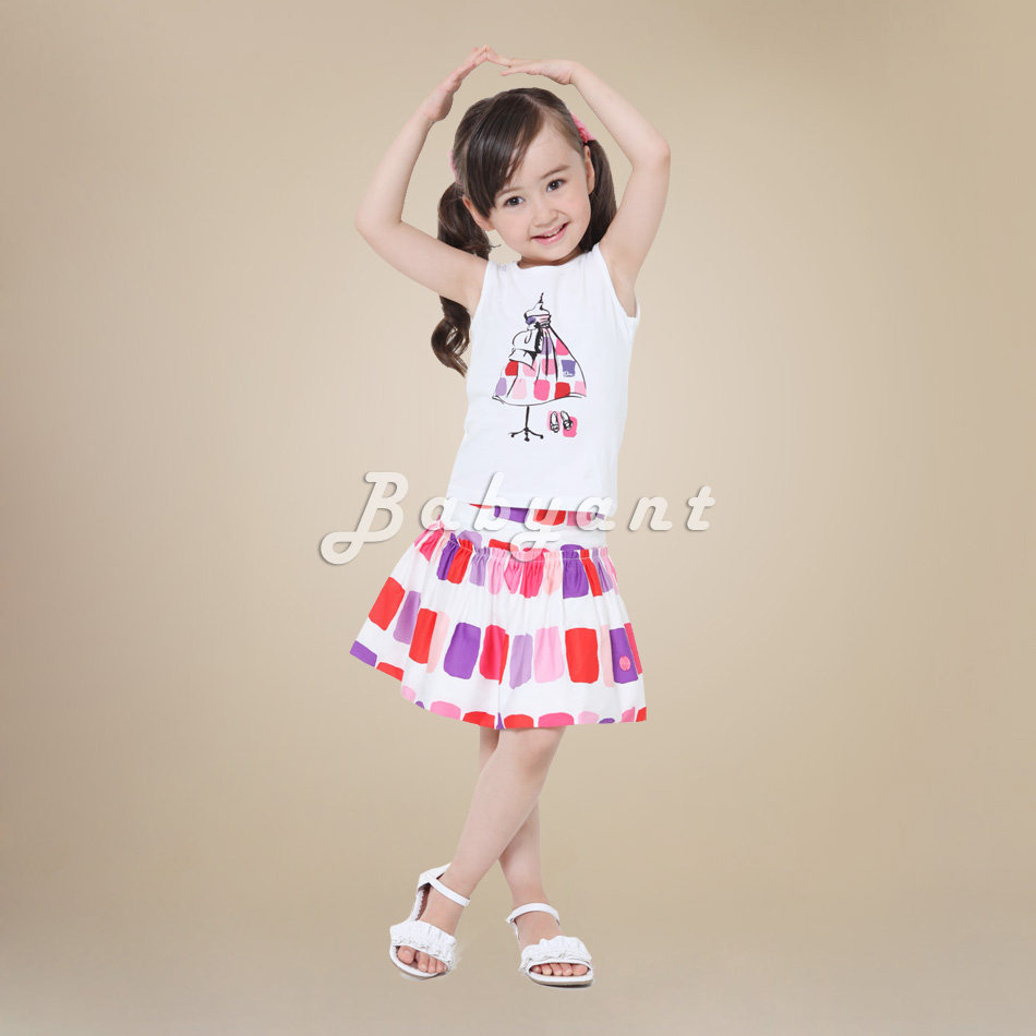 一折高端童装夏季新款女童半身裙纯棉短裙中大童彩色方块印花裙子,童装/婴儿装/亲子装,半身裙,淘宝优惠券,粉丝福利购,淘宝优惠卷