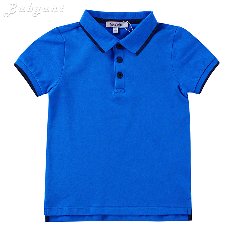 一折 童装夏季新款男童翻领纯棉短袖T恤中大童polo衫全家亲子装