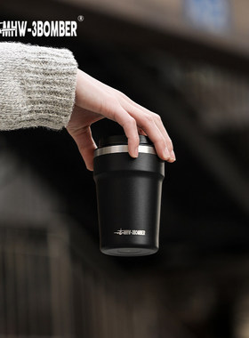 MHW轰炸机cooki随行杯 保温便携咖啡杯 车载不锈钢双层保冷