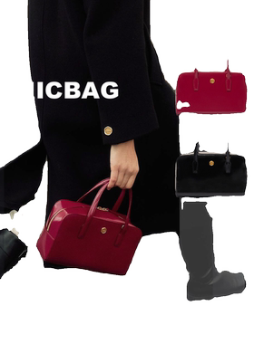 LEME韩国小众公文包高级感真皮复古保龄球包手提单肩斜挎时尚婚包