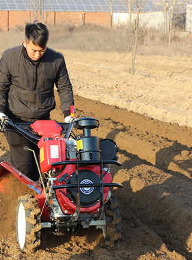 新式微耕机柴油四驱翻地松土耕地机农家用小型汽油开沟除草旋耕机