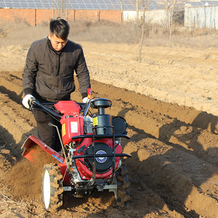 新式 微耕机柴油四驱翻地松土耕地机农家用小型汽油开沟除草旋耕机