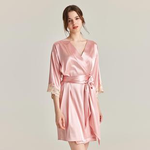 2025新款 高端贵气樱花粉刺绣新娘晨袍LP睡袍可外穿家居服